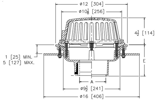 Zurn Z121-C Roof Drain - Underdeck Clamp 