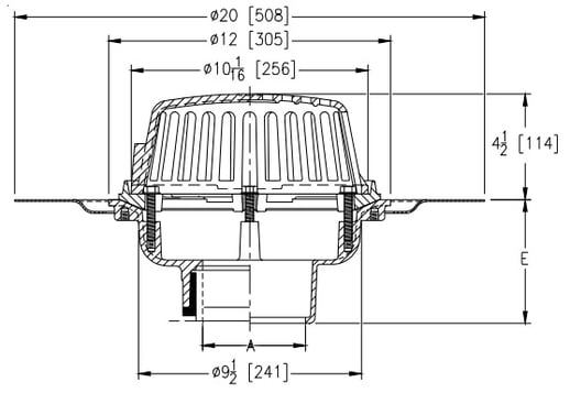 Zurn Z121-R Roof Drain - Roof Sump Receiver 