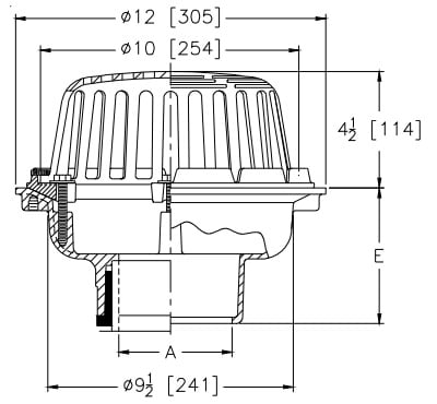 Zurn Z121-VP Roof Drain - Vandal Proof Secured Top 