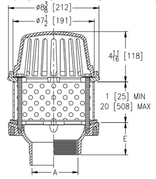 Zurn Z125-85 Roof Drain Perforated Extension 