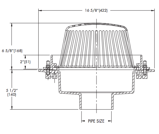 Watts RD-300-R Roof Drain With 2