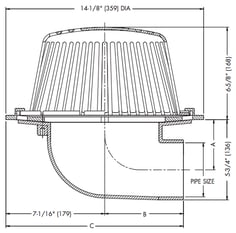 Watts RD-100-SO Side Outlet Roof Drain Specs