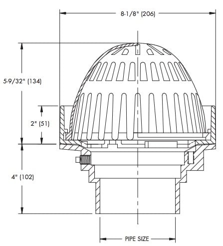 Watts RD-200-R Overflow Roof Drain Specifications & Accessories