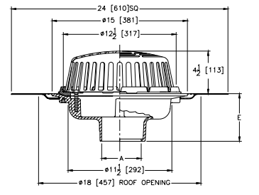 Zurn Z100-R Roof Drain Low-Silhouette Dome